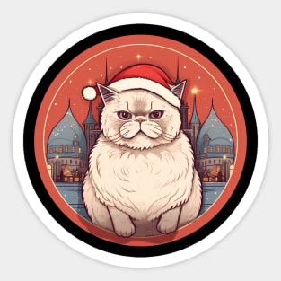 Exotic Shorthair Cat Xmas, Love Cats Sticker